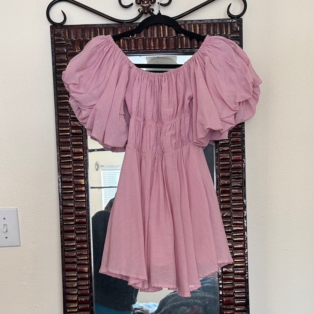 Hello Molly Blush Pink Gathered Dress Size 2